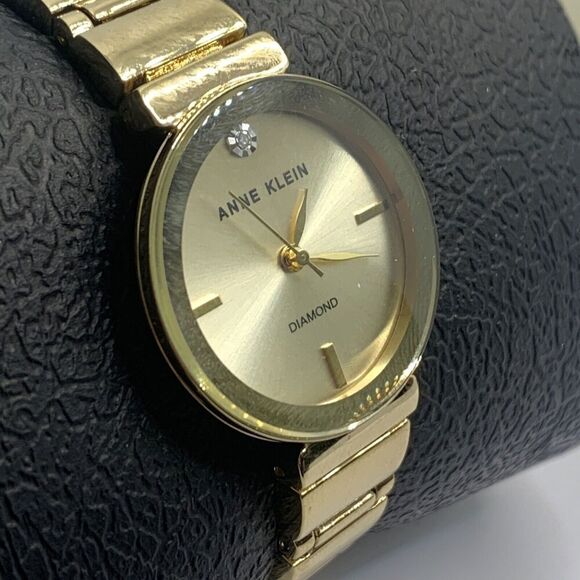 Anne Klein 12434 Women's Gold Band Analog Dial Quartz Genuine Wrist Watch Ga31 - Picture 4 of 10